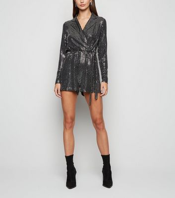 sequin wrap playsuit