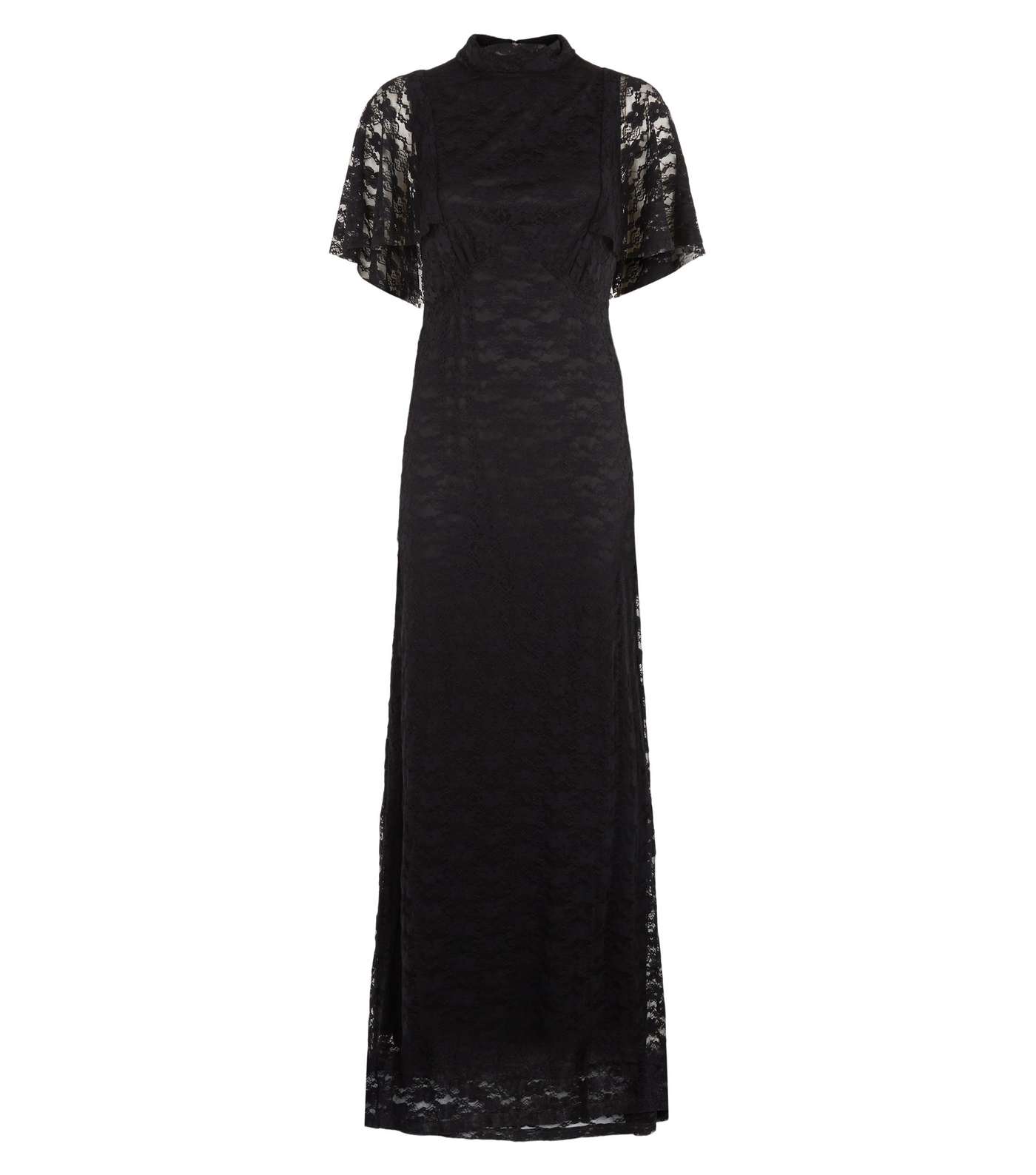 Mela Black Lace High Neck Maxi Dress Image 4