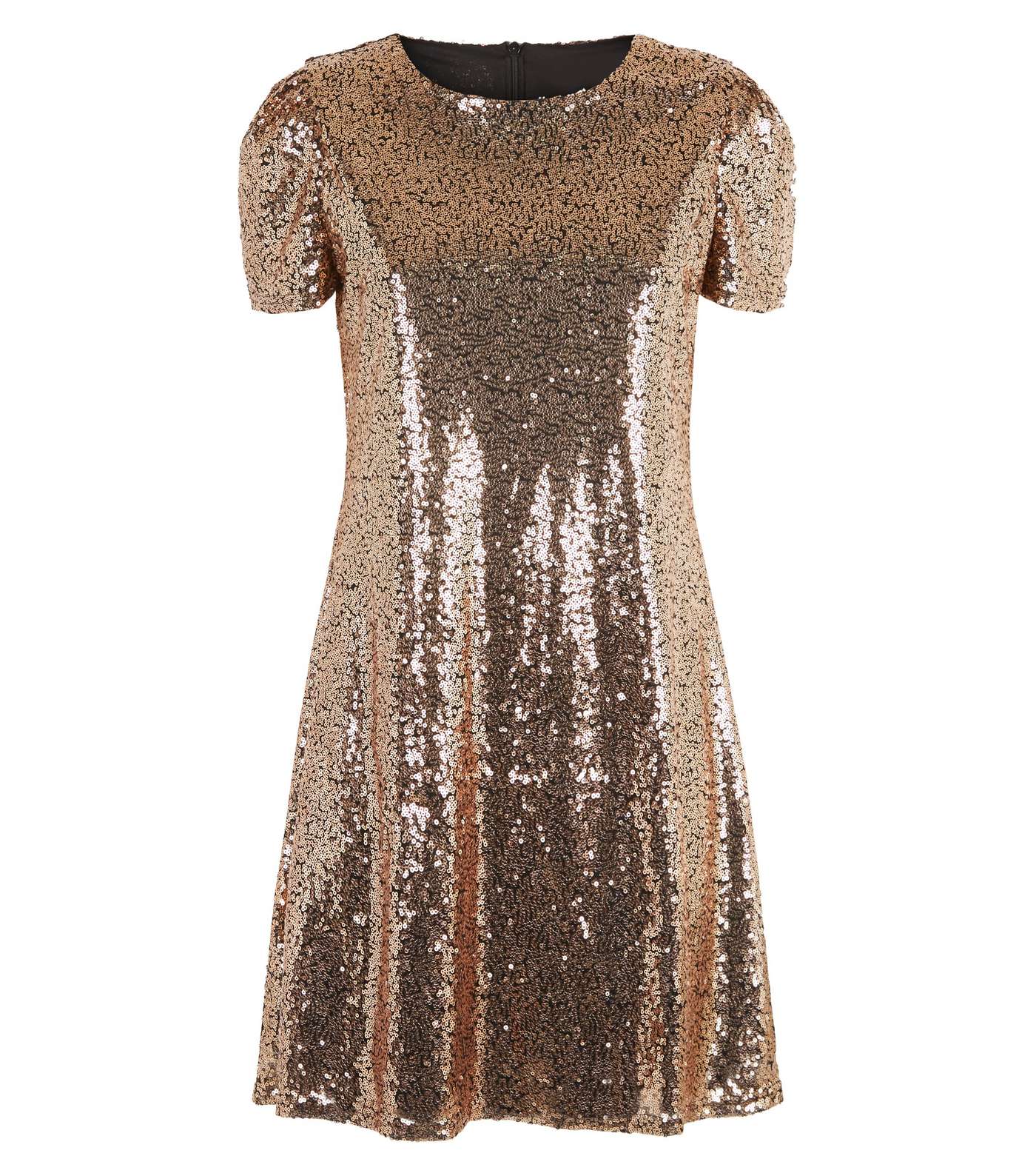 Mela Gold Sequin Puff Sleeve Mini Dress Image 4