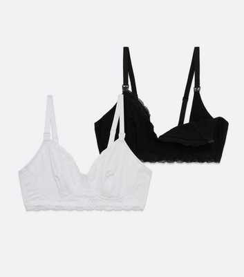 Maternity 2 Pack White and Black Lace Nursing Bras