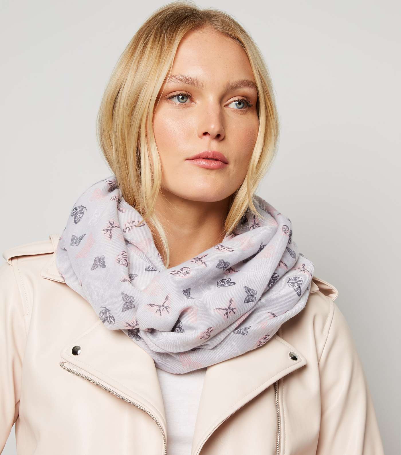 Grey Butterfly Print Snood  Image 2