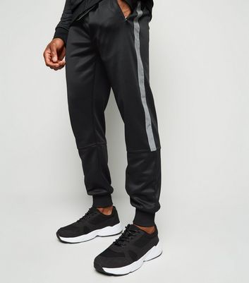 black reflective joggers