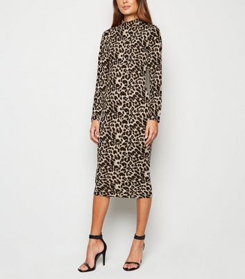 ax paris leopard print dress new look