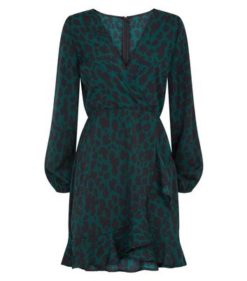 Green Leopard Wrap Dress Best Sale, UP ...