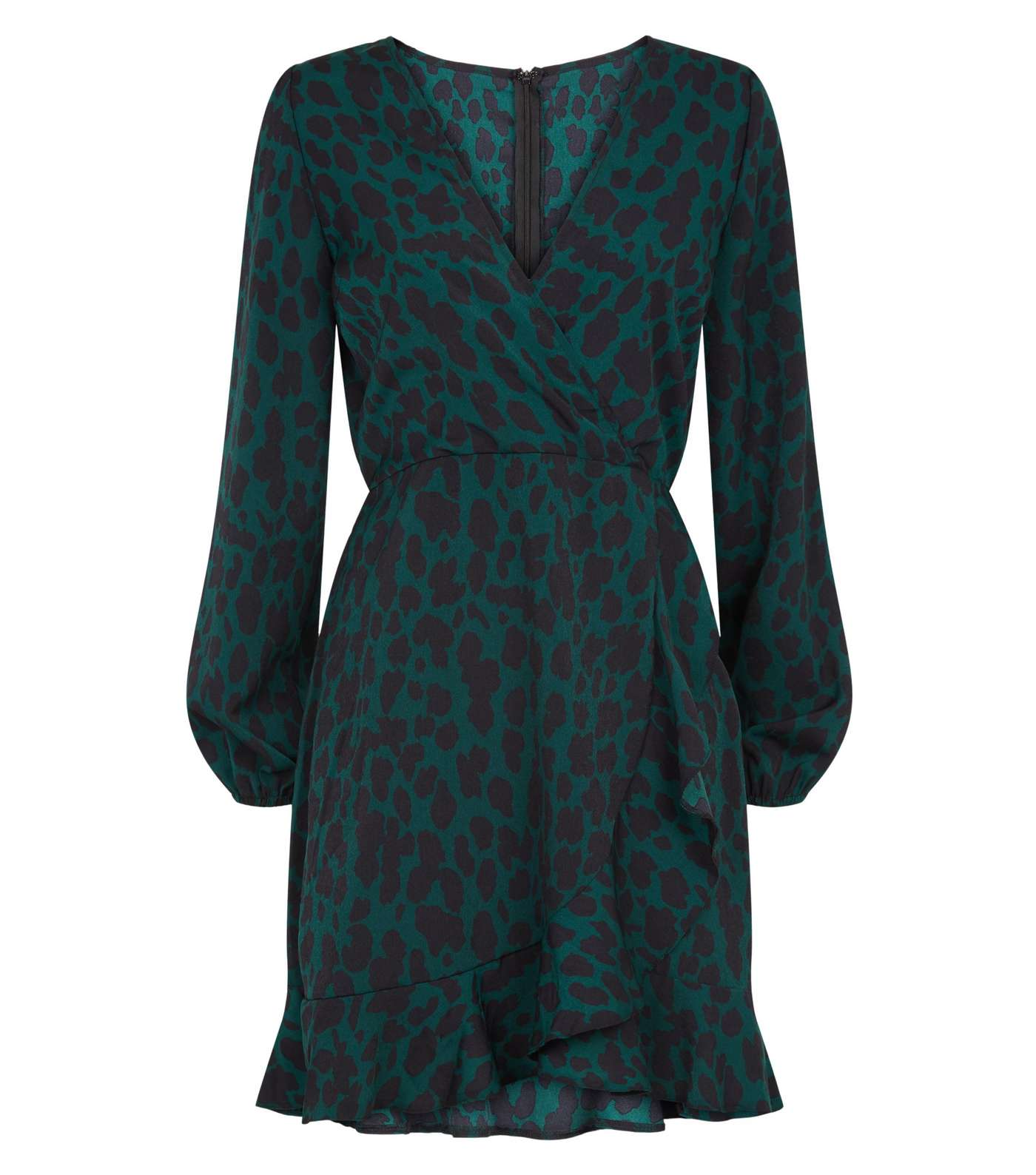 AX Paris Green Leopard Print Wrap Dress Image 4