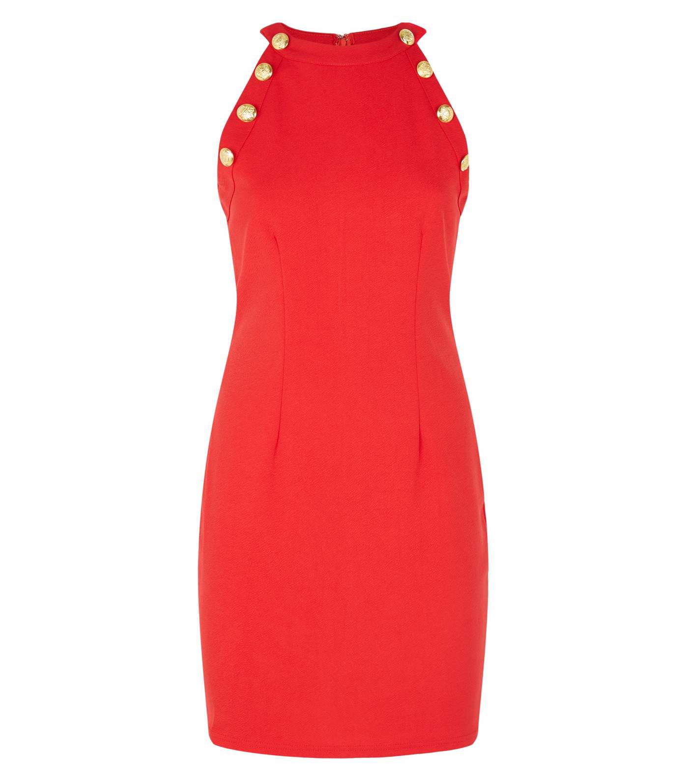 AX Paris Red Button Trim Bodycon Dress Image 4
