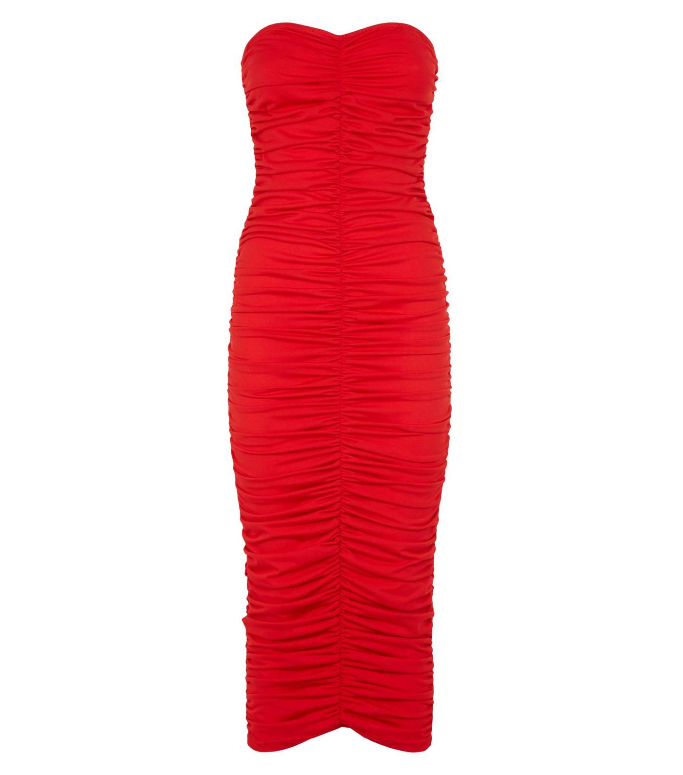 AX Paris Red Ruched Bandeau Midi Dress Image 4
