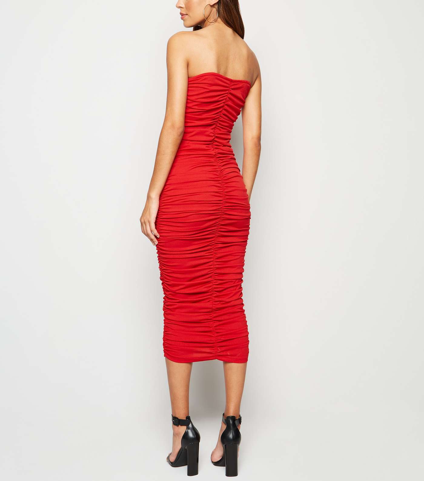 AX Paris Red Ruched Bandeau Midi Dress Image 2