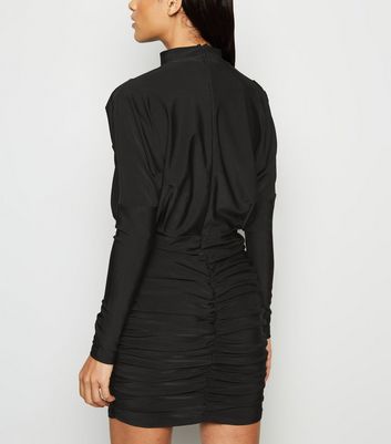ax paris black ruched dress