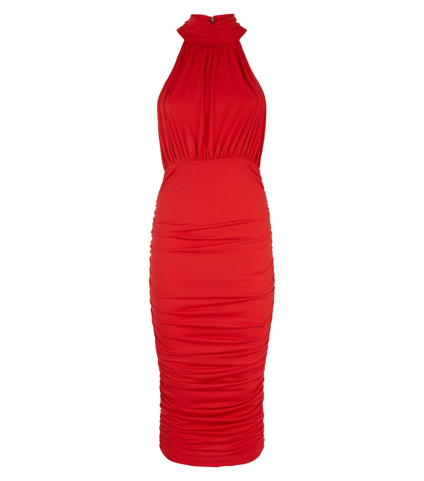 AX Paris Red Ruched High Neck Dress Image 4