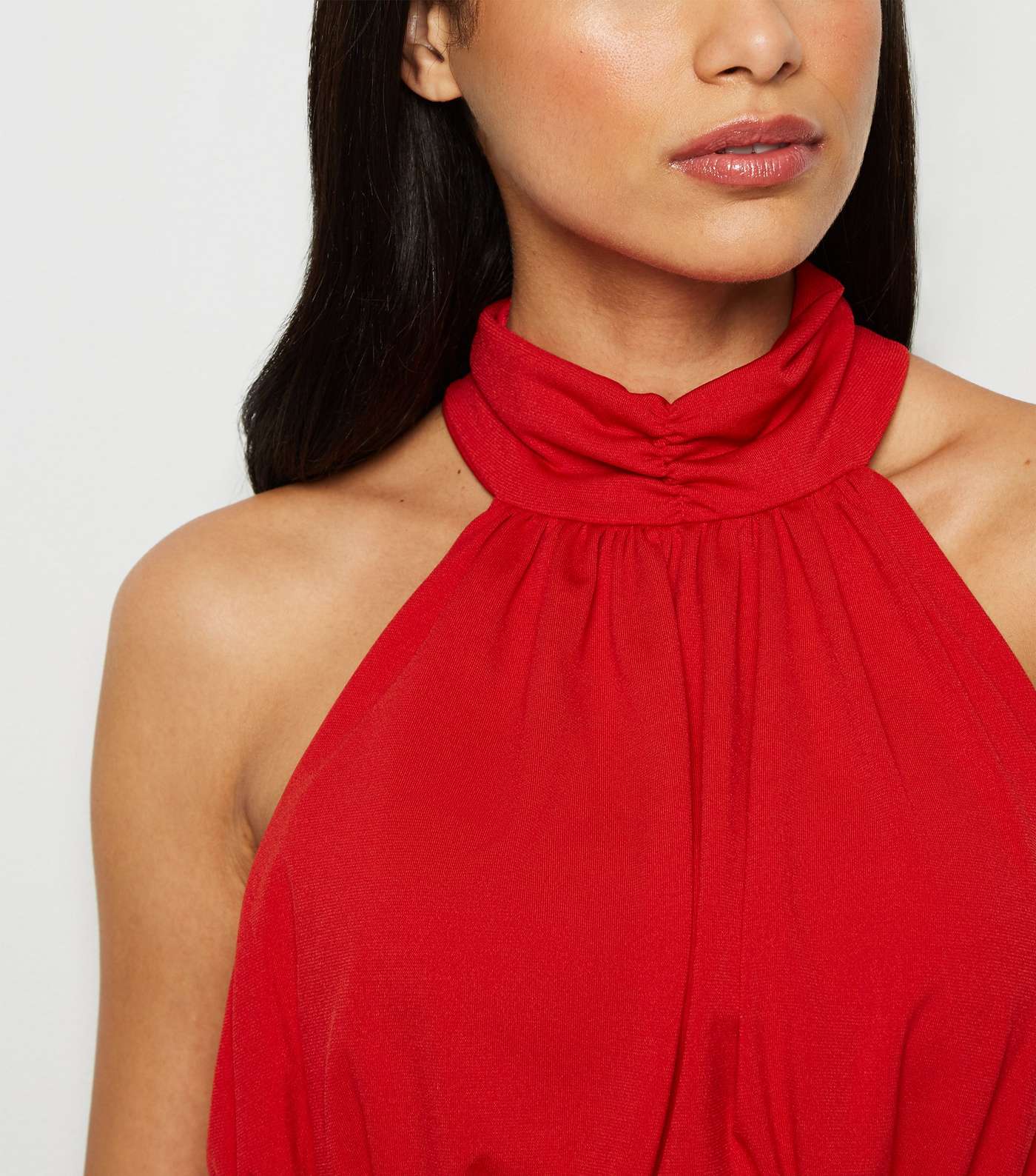 AX Paris Red Ruched High Neck Dress Image 2
