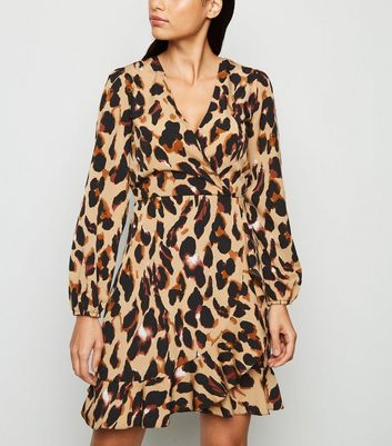 ax paris leopard print wrap dress