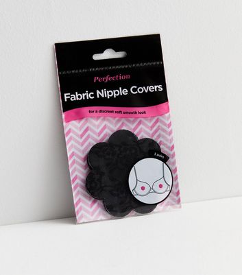 Black Fabric Nipple Covers New Look