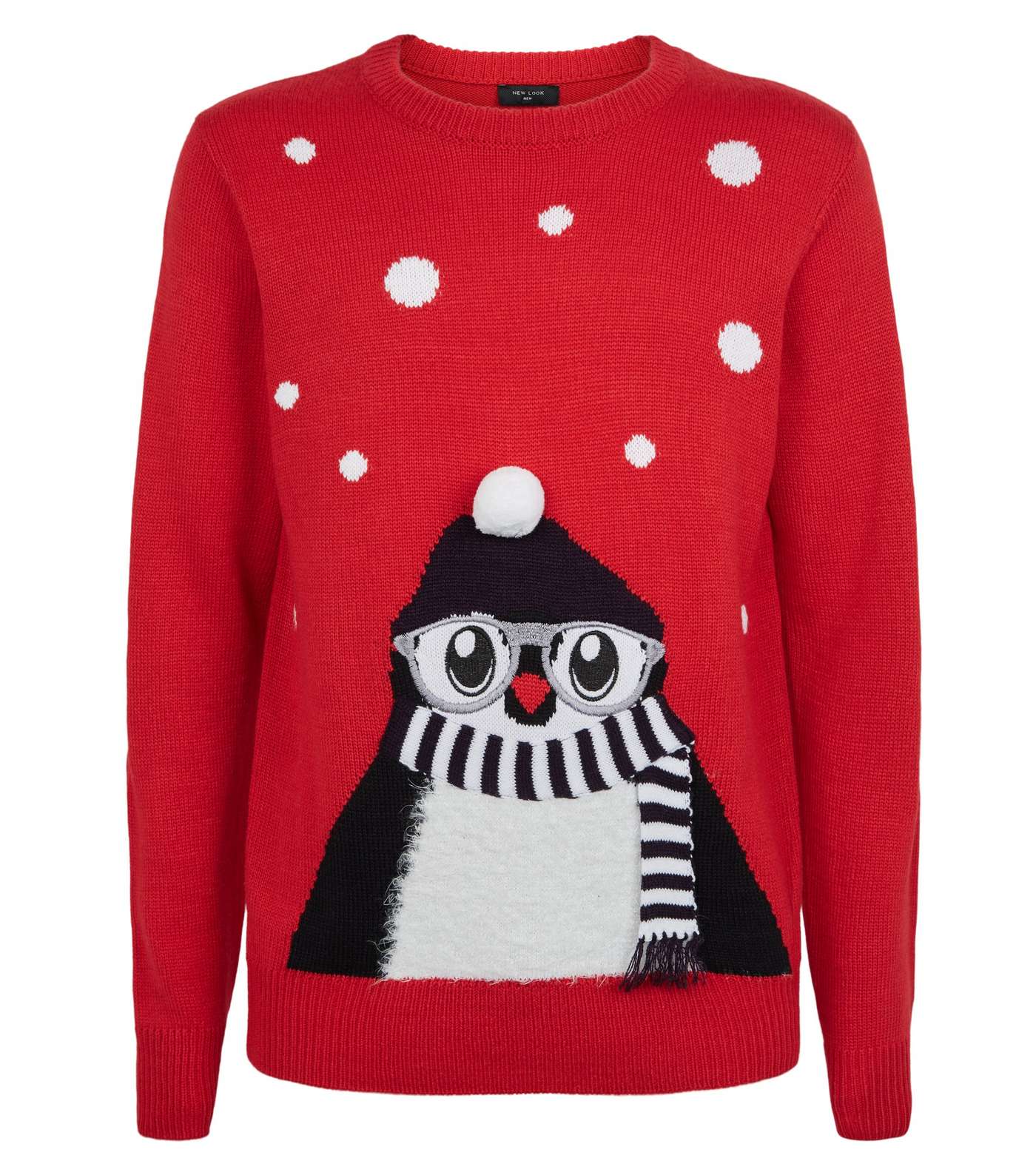 Red Matching Family Christmas Penguin Jumper Image 4