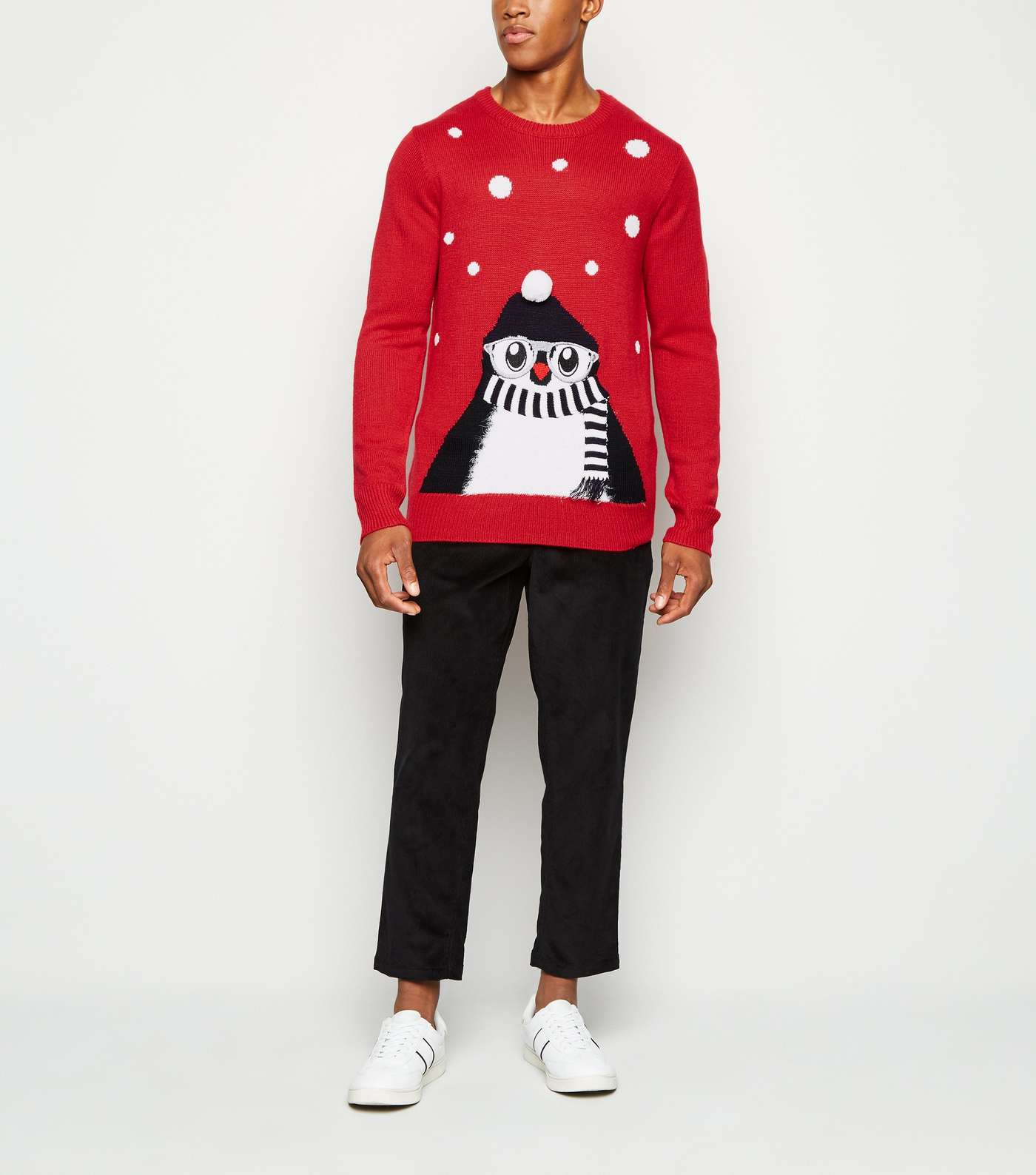 Red Matching Family Christmas Penguin Jumper Image 2