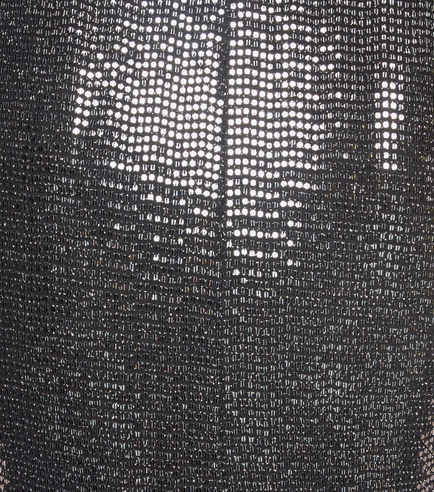 Silver Sequin Tuxedo Dress Image 6