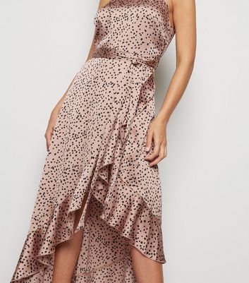 brown polka dot dress new look