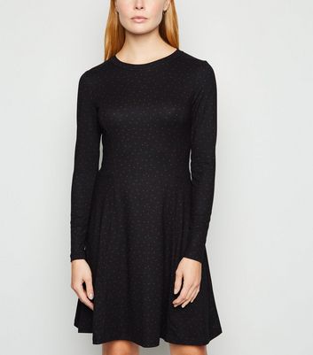 black skater dress new look