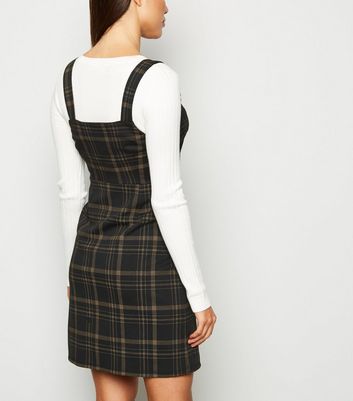 new look checked pinafore