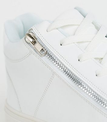 Mens white sale zip trainers