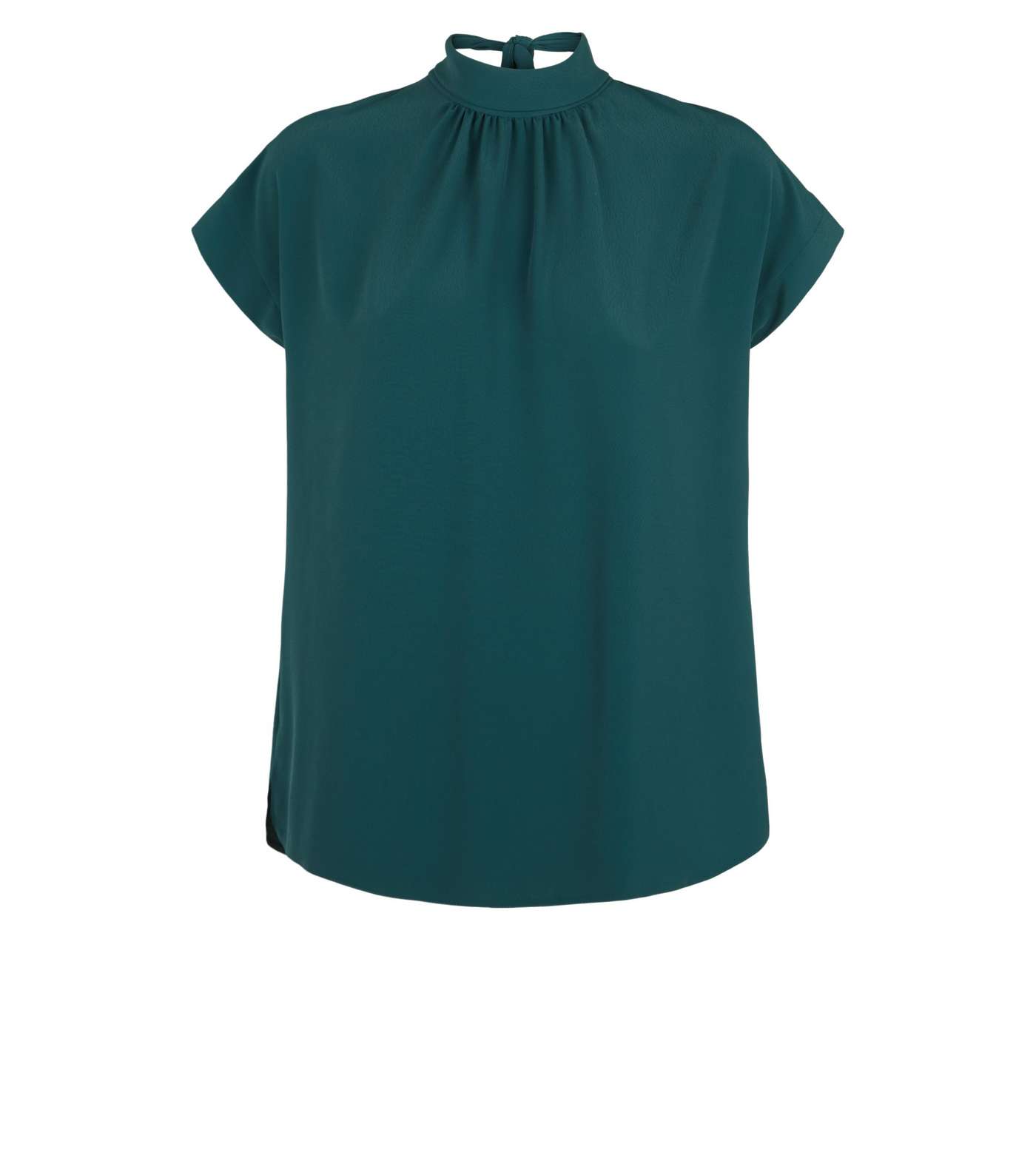 Green Roll Neck Tie Back Blouse Image 4