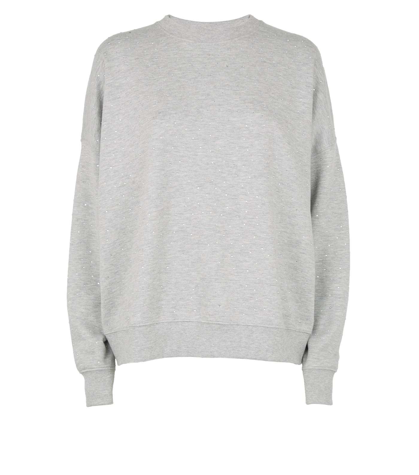 Grey Diamanté Embellished Sweatshirt  Image 4