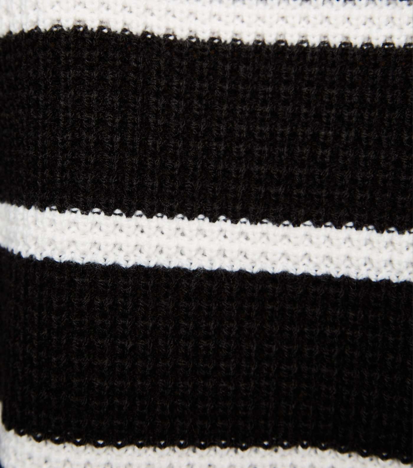 Black Stripe Waffle Knit Crop Jumper Image 6