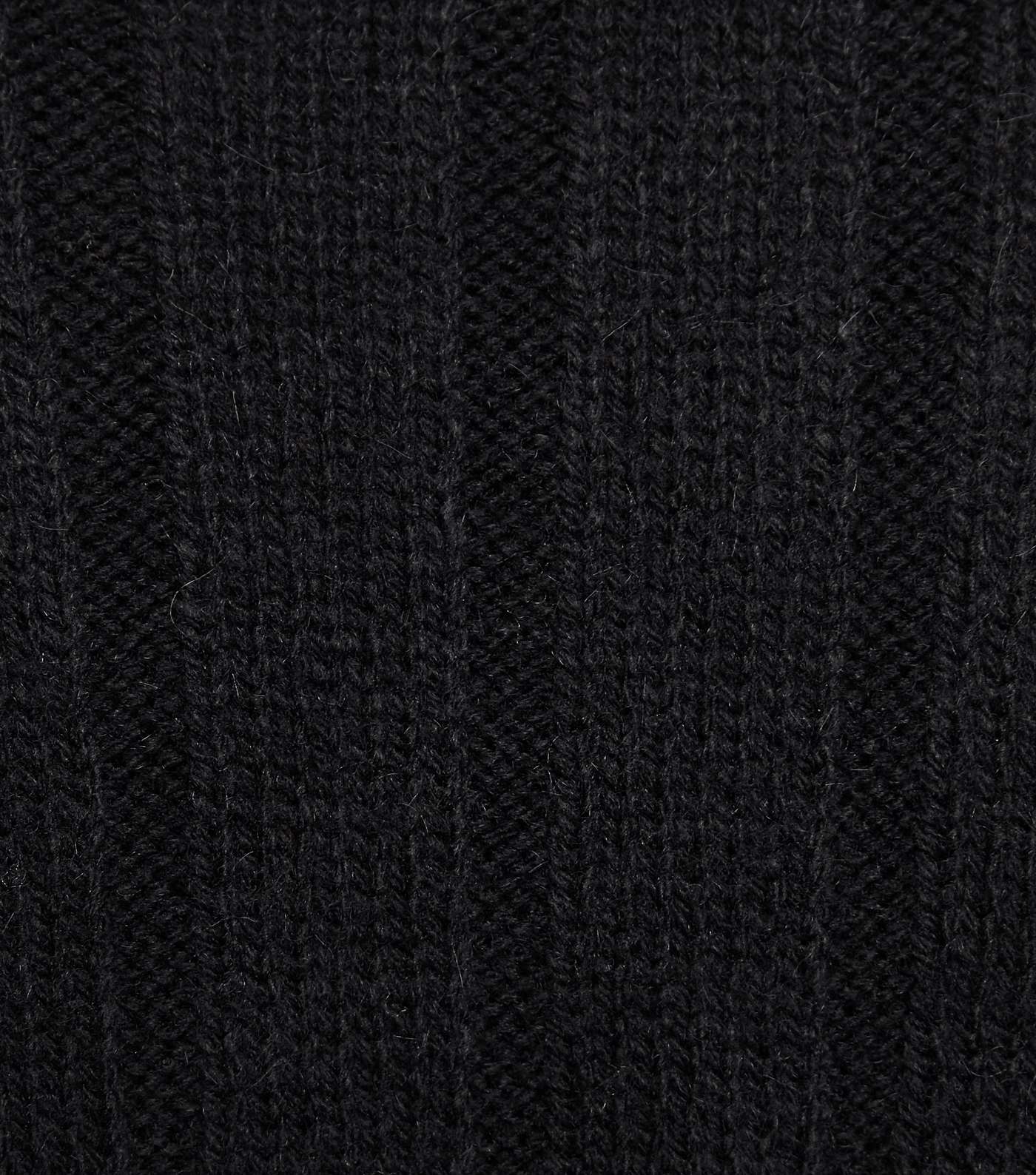 Black Wide Ribbed Knit Jumper Image 6