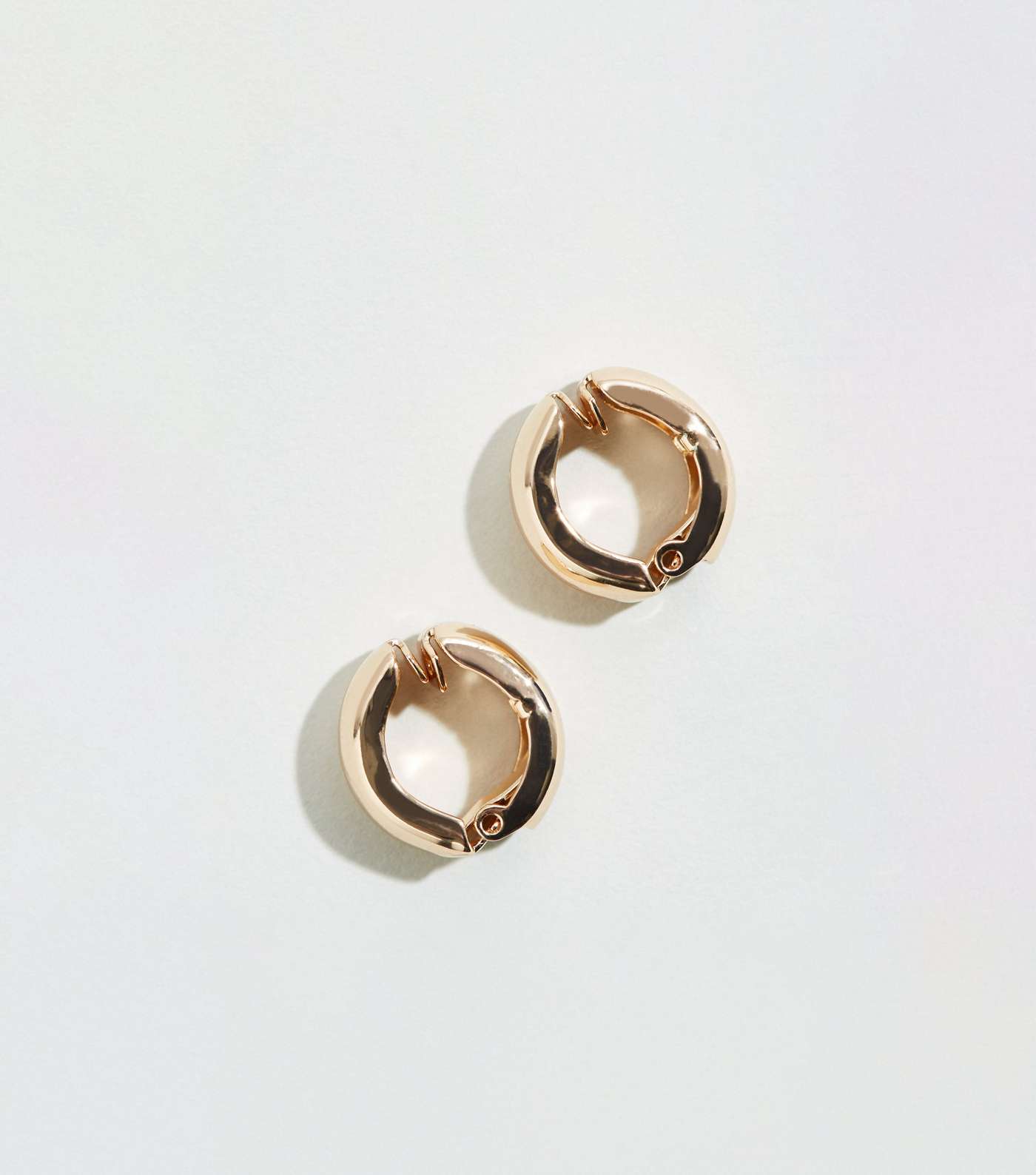 Gold Mini Hoop Clip On Earrings Image 3