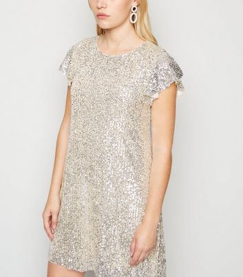 gold sequin dress with sleeves