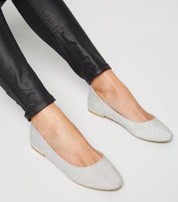 silver sparkly ballet pumps