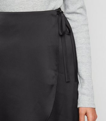 New look satin wrap mini outlet skirt