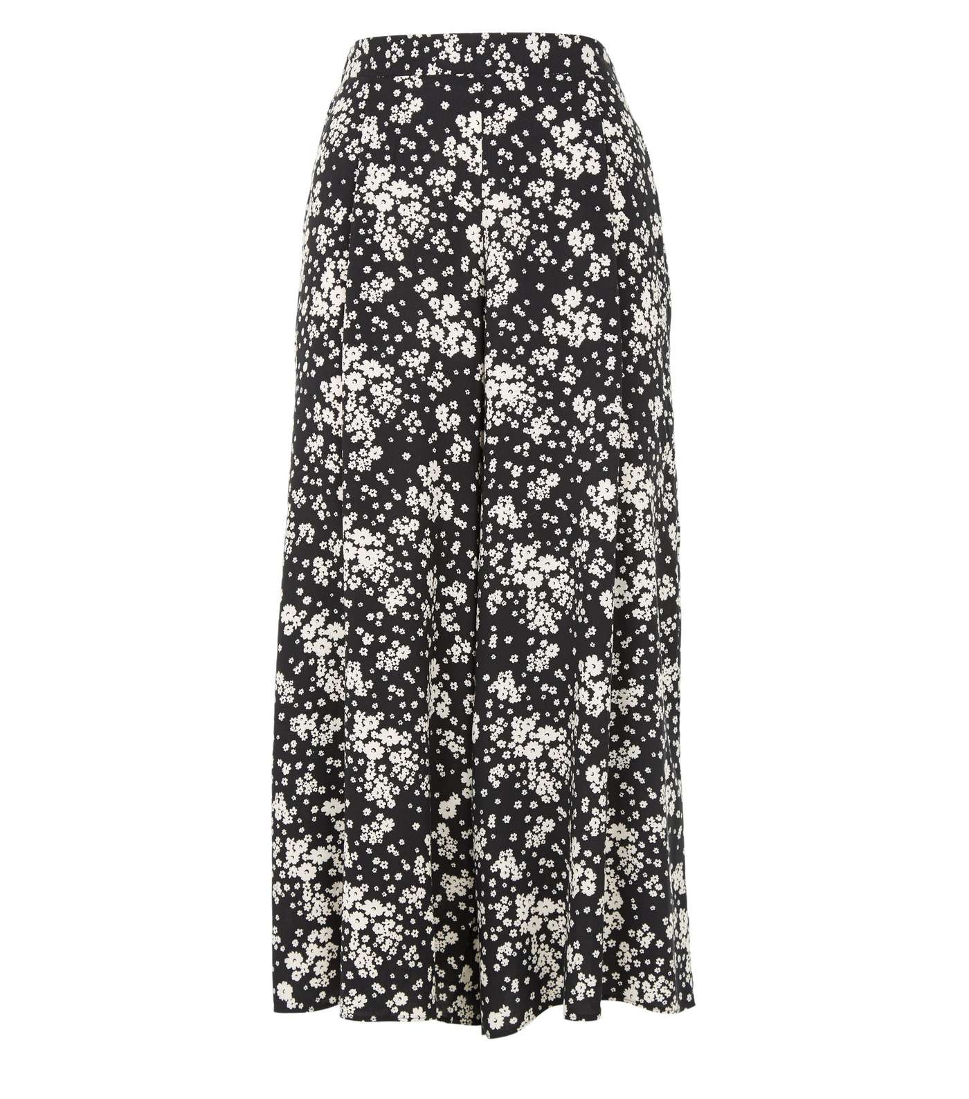 Black Ditsy Floral Crop Trousers Image 4