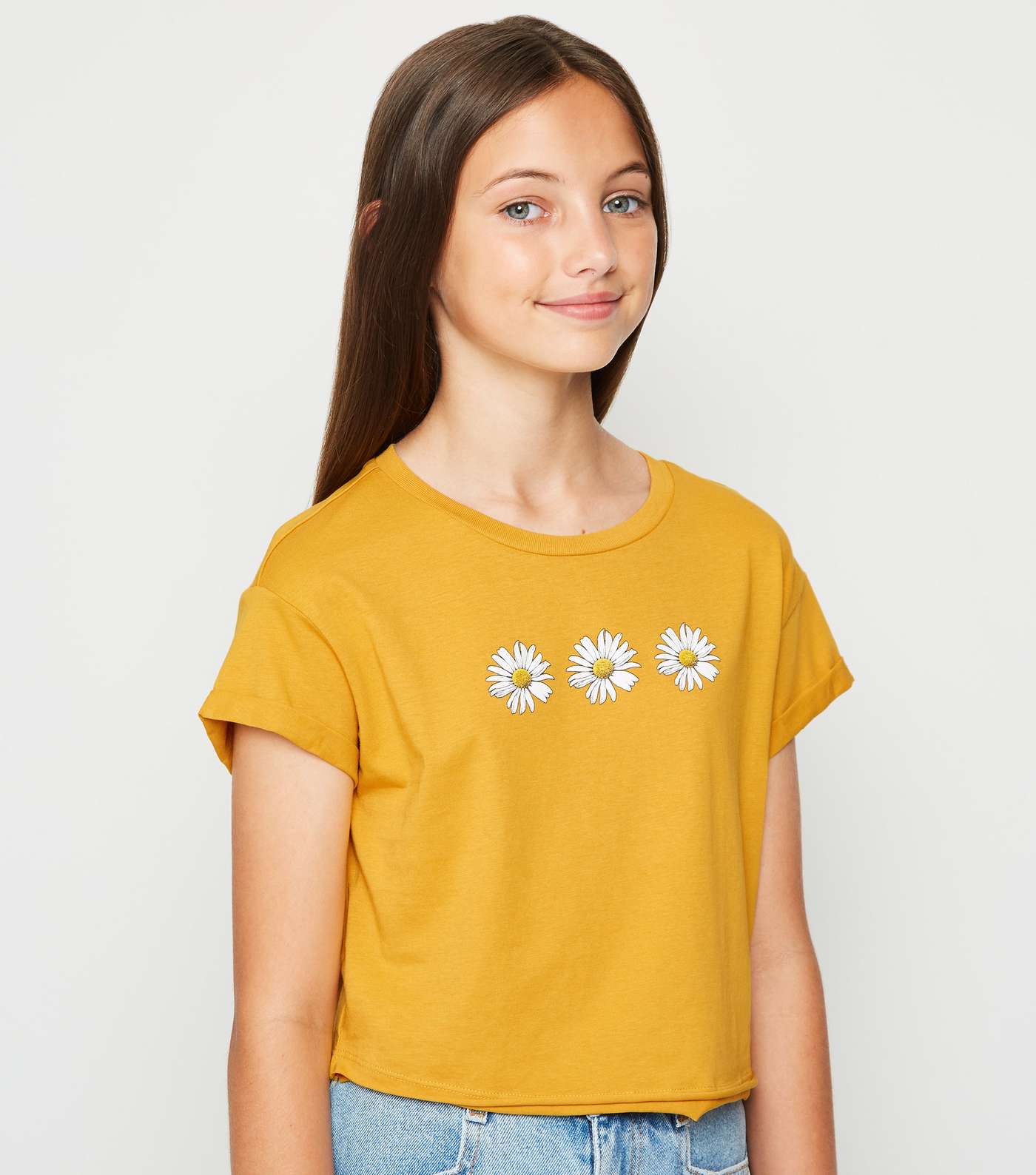 Girls Mustard Daisy T-Shirt