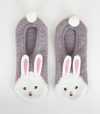 Grey Bunny Ballet Slipper Socks | New Look