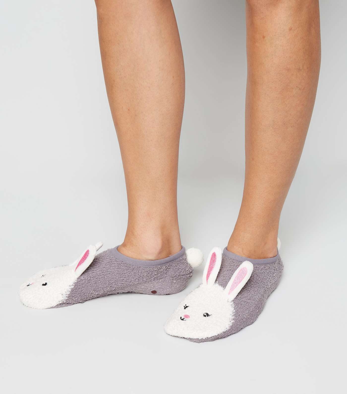 Grey Bunny Ballet Slipper Socks Image 2