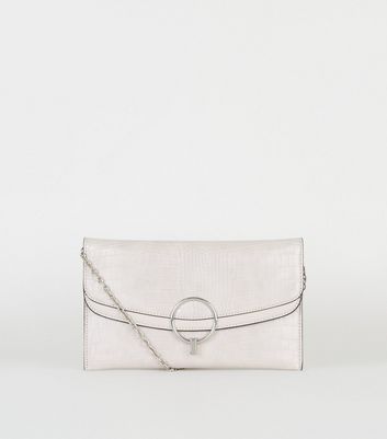 Grey clutch bag new look online