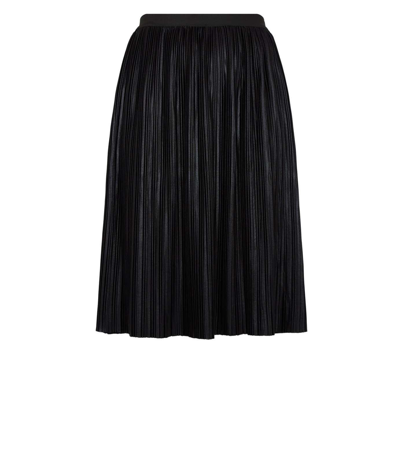 Mela Curves Black Shimmer Pleated Midi Skirt Image 4