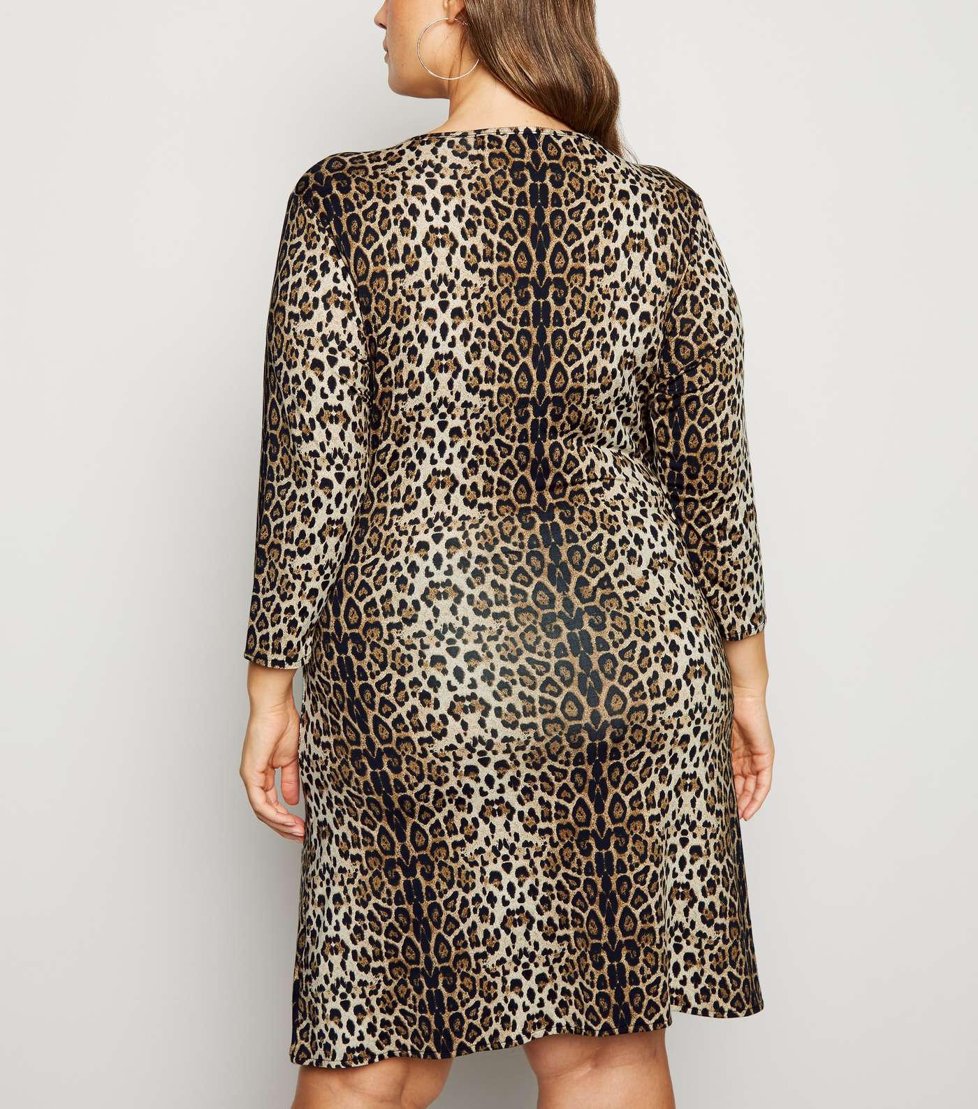 Mela Curves Brown Leopard Print Wrap Dress Image 3