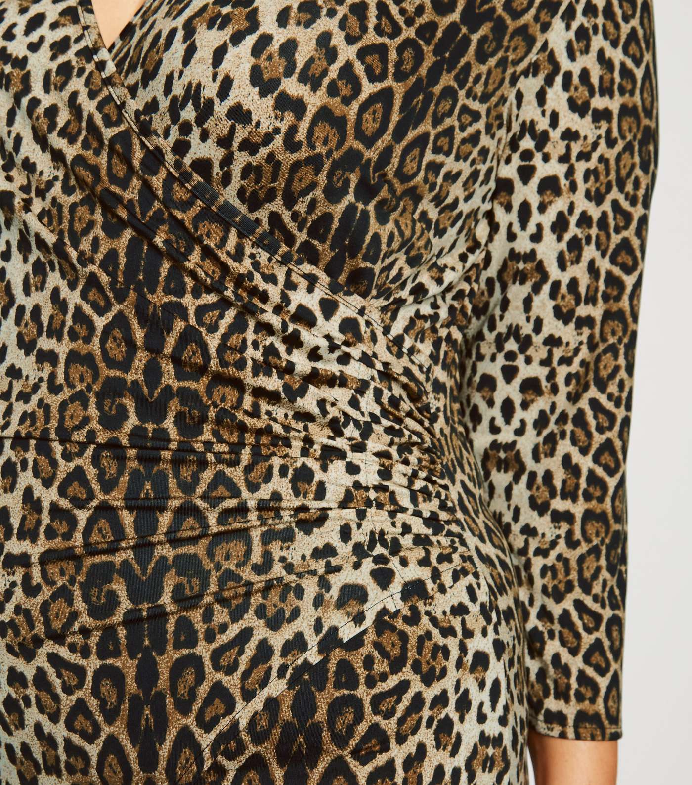 Mela Curves Brown Leopard Print Wrap Dress Image 5