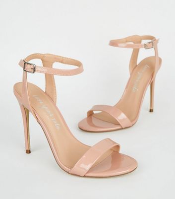Pale Pink Patent 2 Part Stiletto Heels 