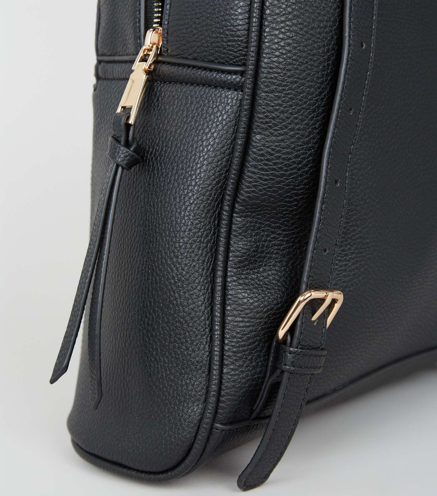 Black Leather-Look Studded Backpack Image 4