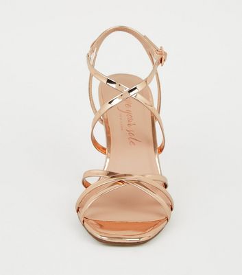 rose gold strappy heel