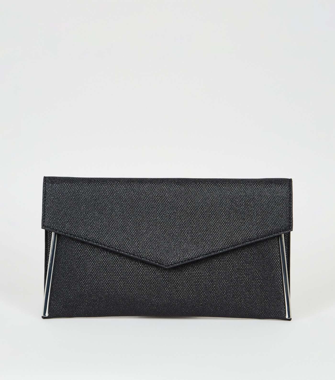 Black Shimmer Asymmetric Clutch Bag