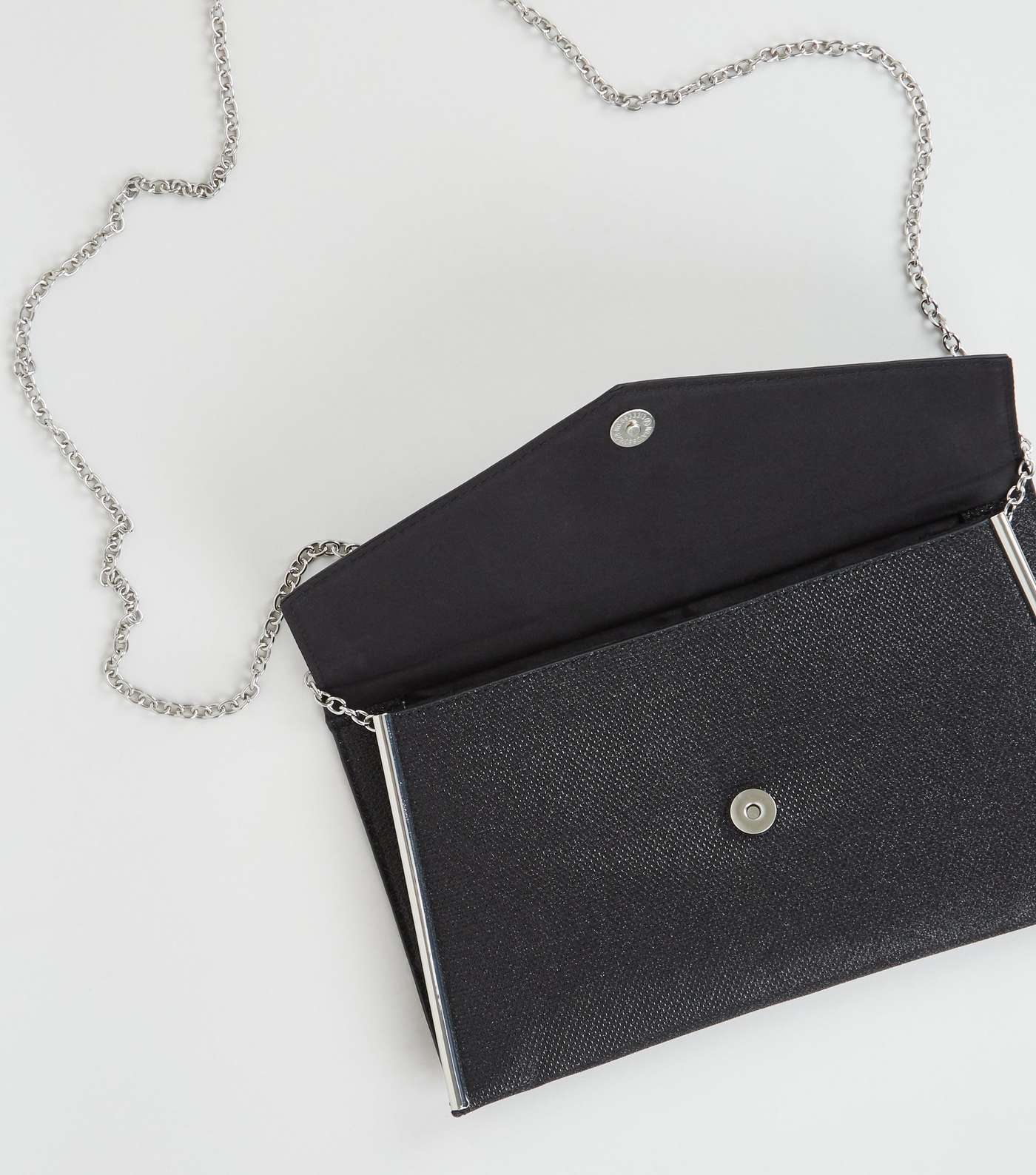 Black Shimmer Asymmetric Clutch Bag Image 3