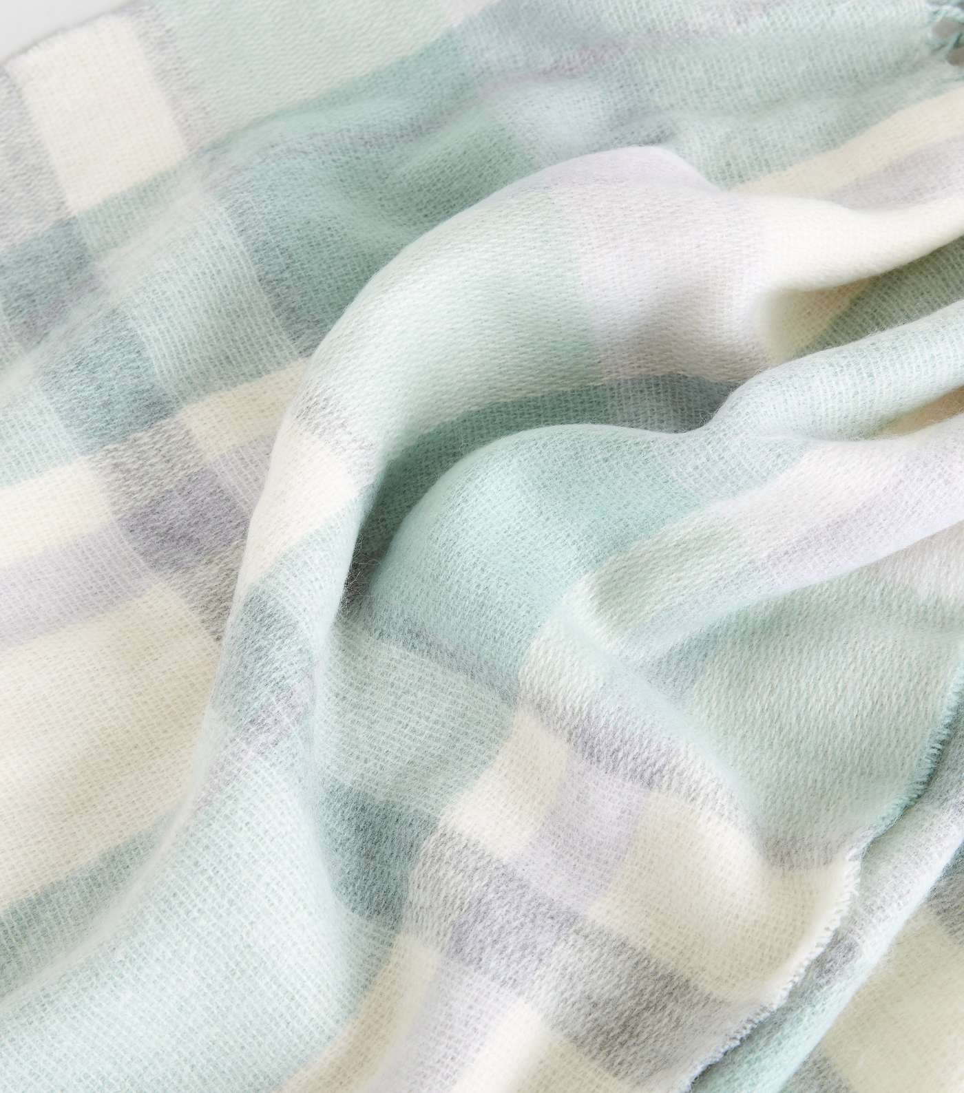 Mint Green Check Scarf Image 4