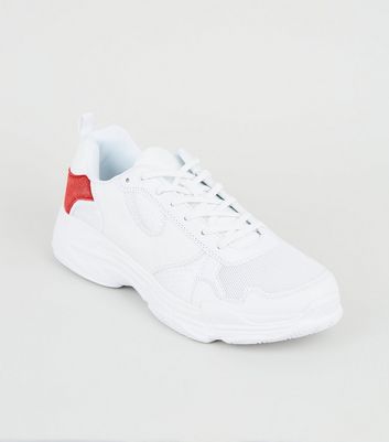 new look mens white trainers