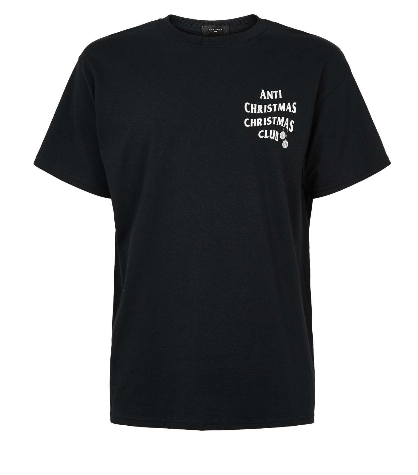 Black Anti Christmas Club Slogan T-Shirt Image 4