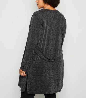 silver glitter cardigan