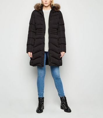 longline belted puffer coat